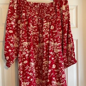 Doen Acton Dress in Red Floral